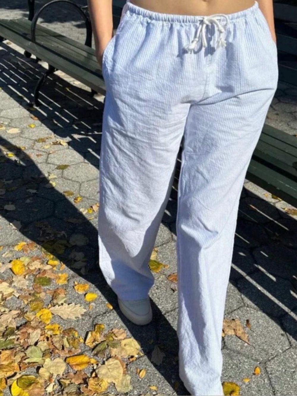 Brandy Melville light blue linen type pants